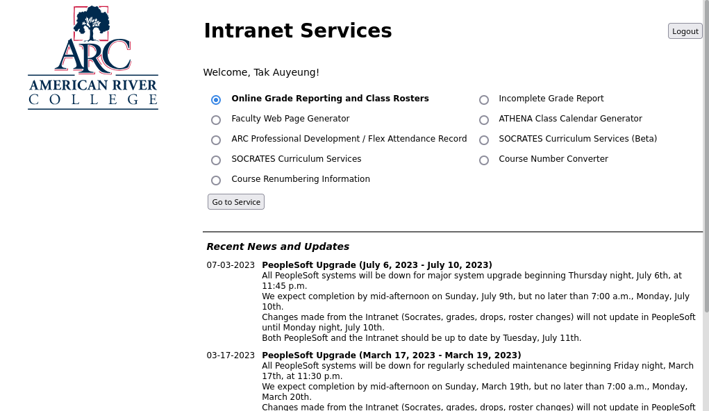 Intranet Home Page