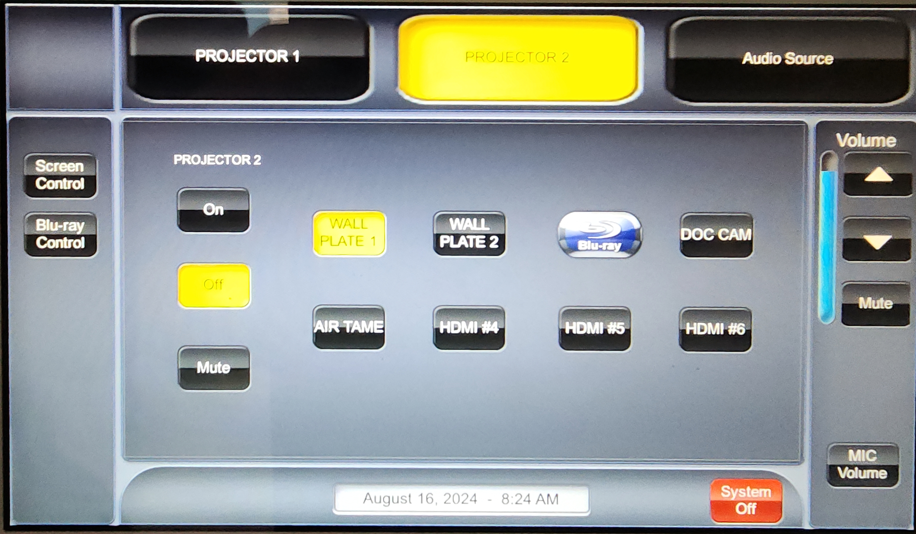 Projector input control